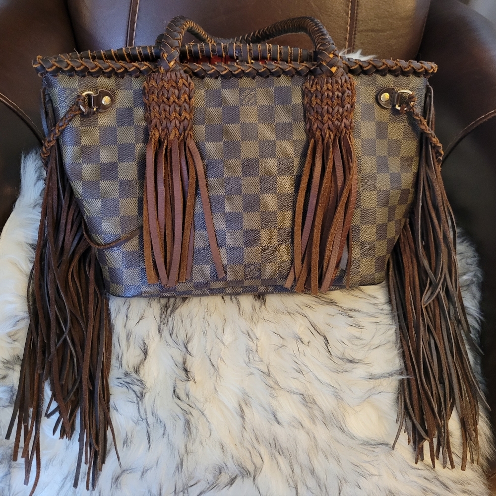Louis Vuitton Neverfull PM Damier Ebene fringe (authentic upcycled)